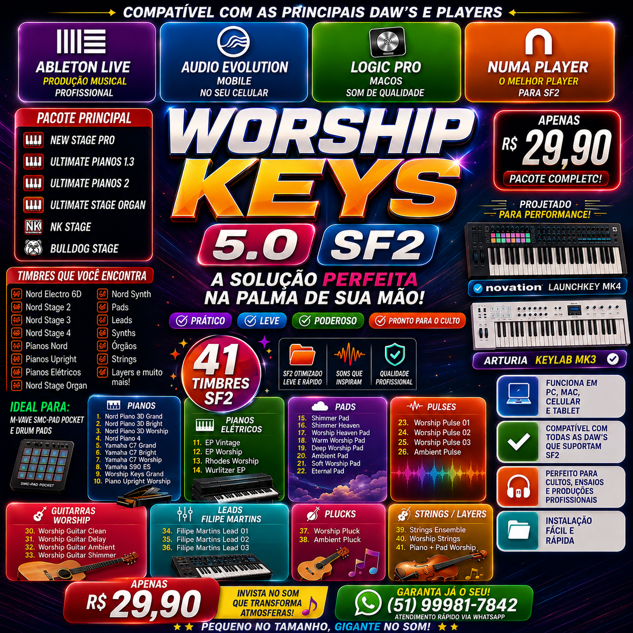 Worship Keys 5.0 SF2 - biblioteca de timbres SoundLab