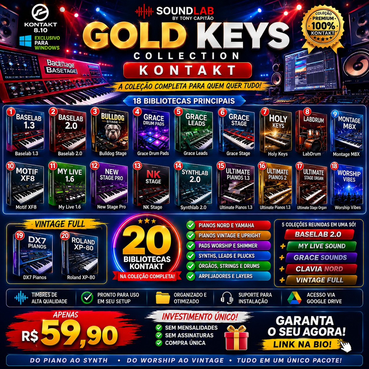 Gold Keys Collection - Kontakt - biblioteca de timbres SoundLab