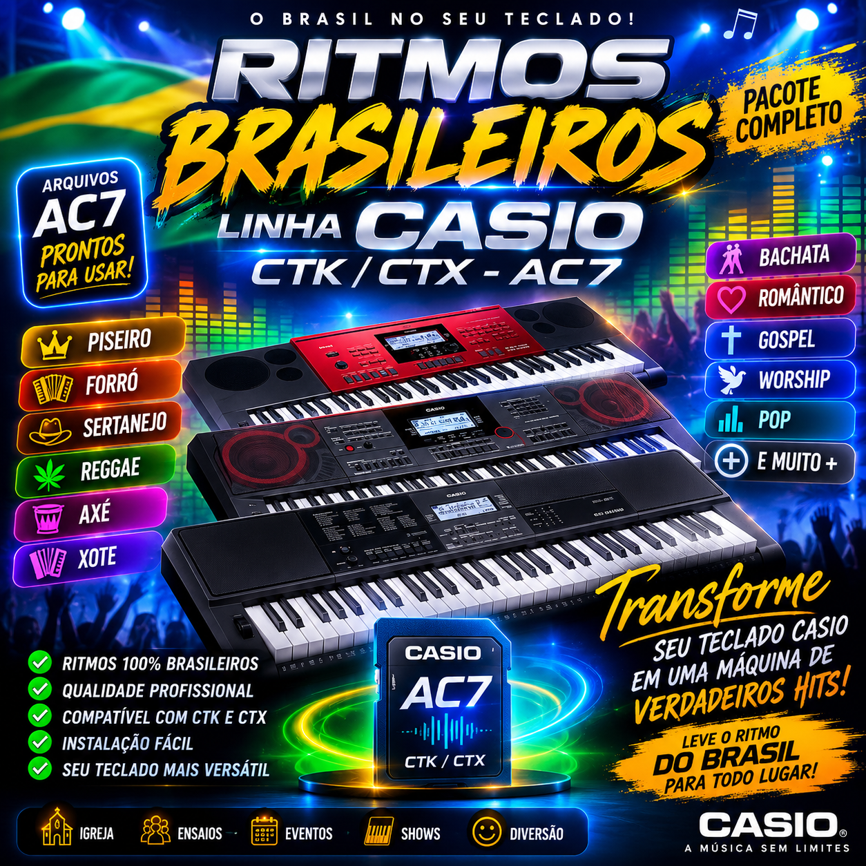 Ritmos Brasileiros Casio Linha CTK - biblioteca avulsa SoundLab