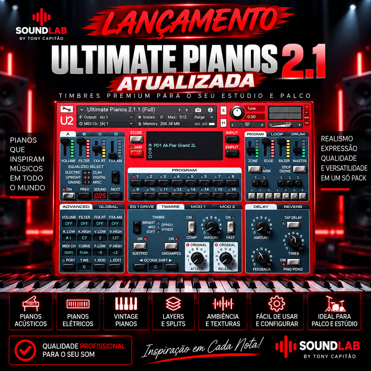 Ultimate Pianos 2.1.1 - biblioteca de timbres SoundLab
